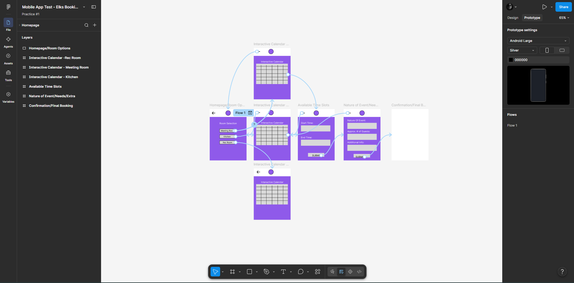 Figma — App Wireframe Flow