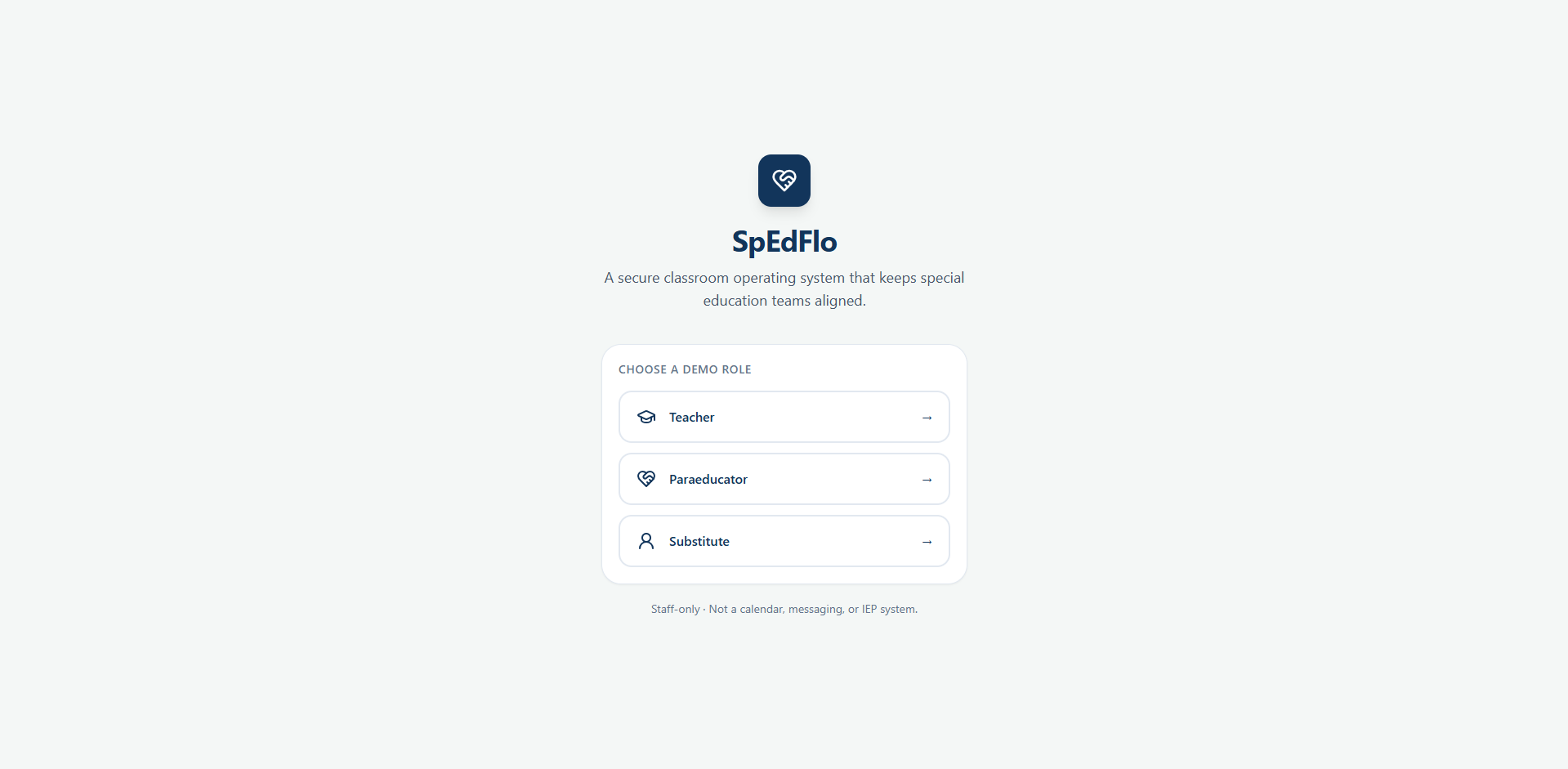 SpEdFlo — Role Selection