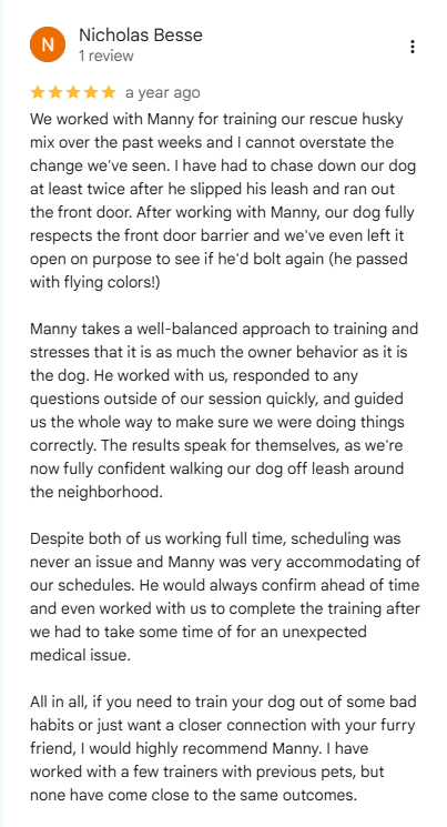 Diamond Dogs five-star customer review