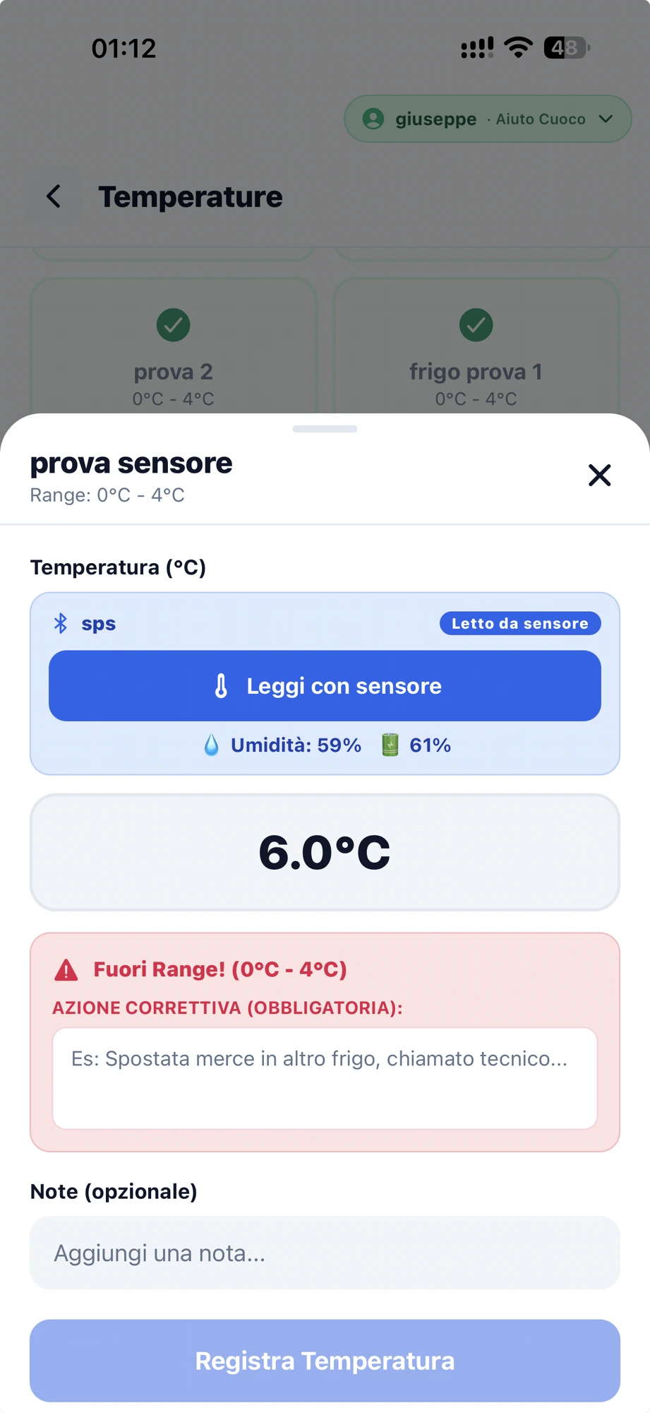 Frigo sempre sotto controllo.