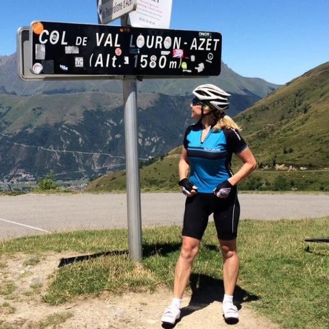 Andrea at the Col de Val Louron-Azet summit