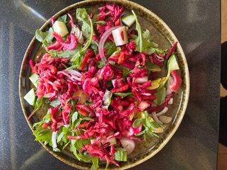 Rainbow beetroot salad