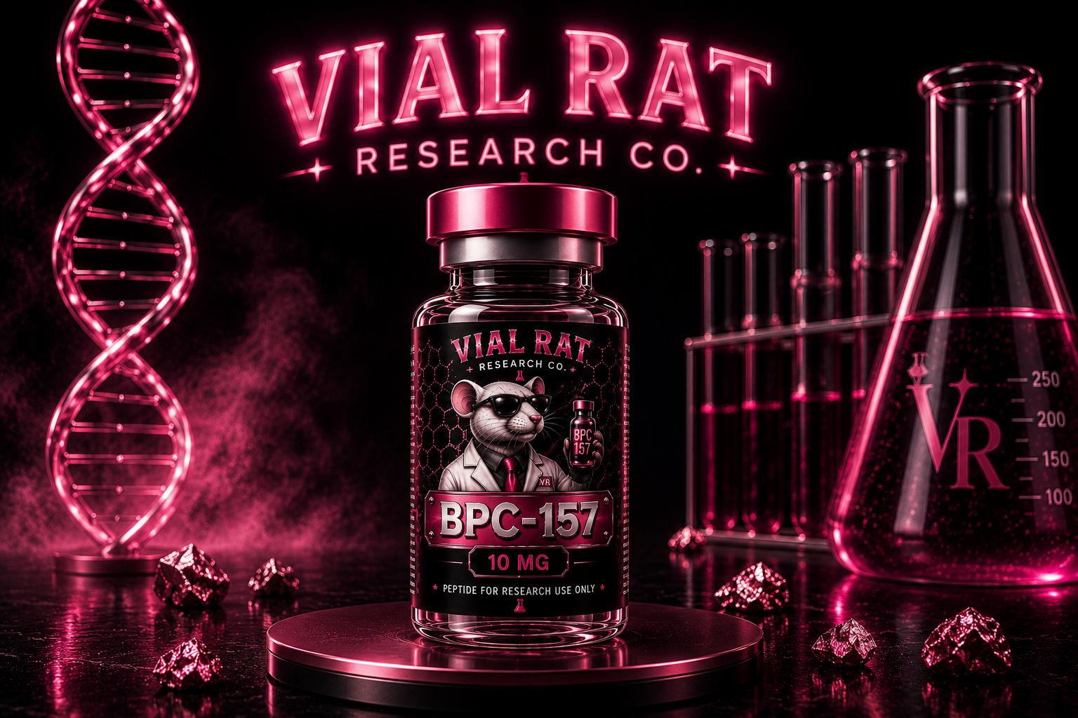 BPC-157 10 mg — research peptide from Vial Rat Research Co.
