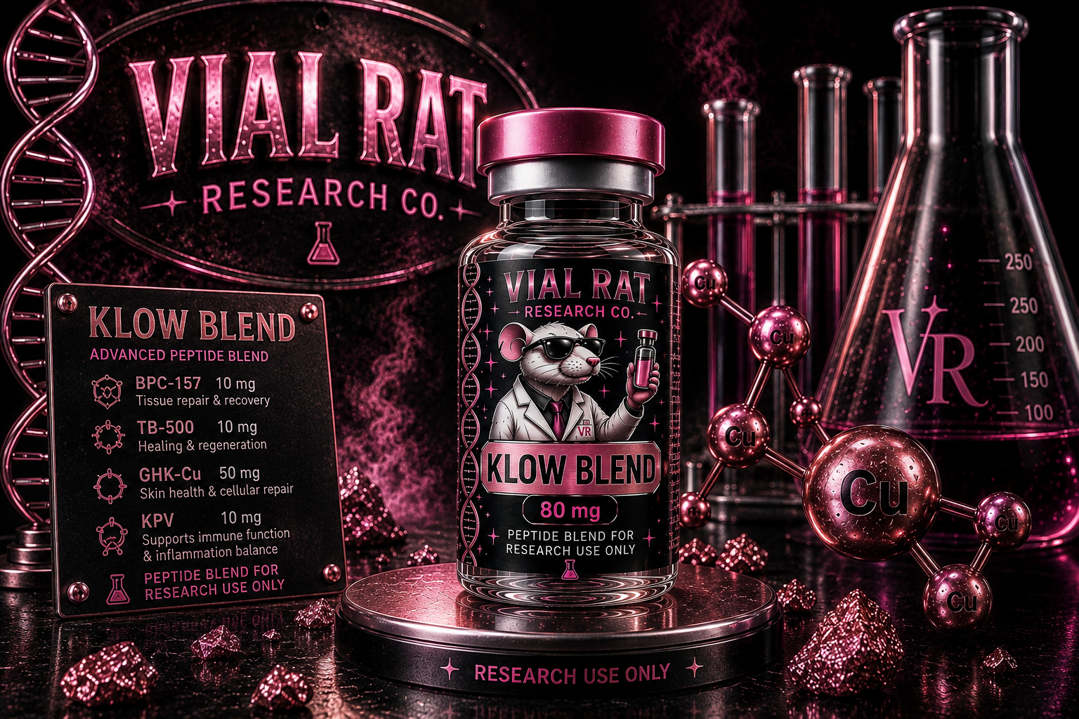 KLOW Blend 80 mg — research peptide from Vial Rat Research Co.