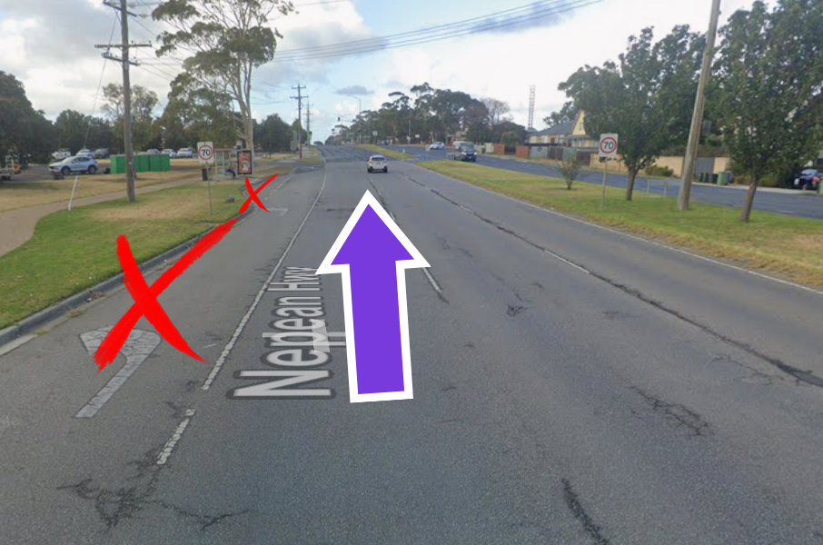 Approaching 958 Mornington Coastal Medical Centre on Nepean Hwy