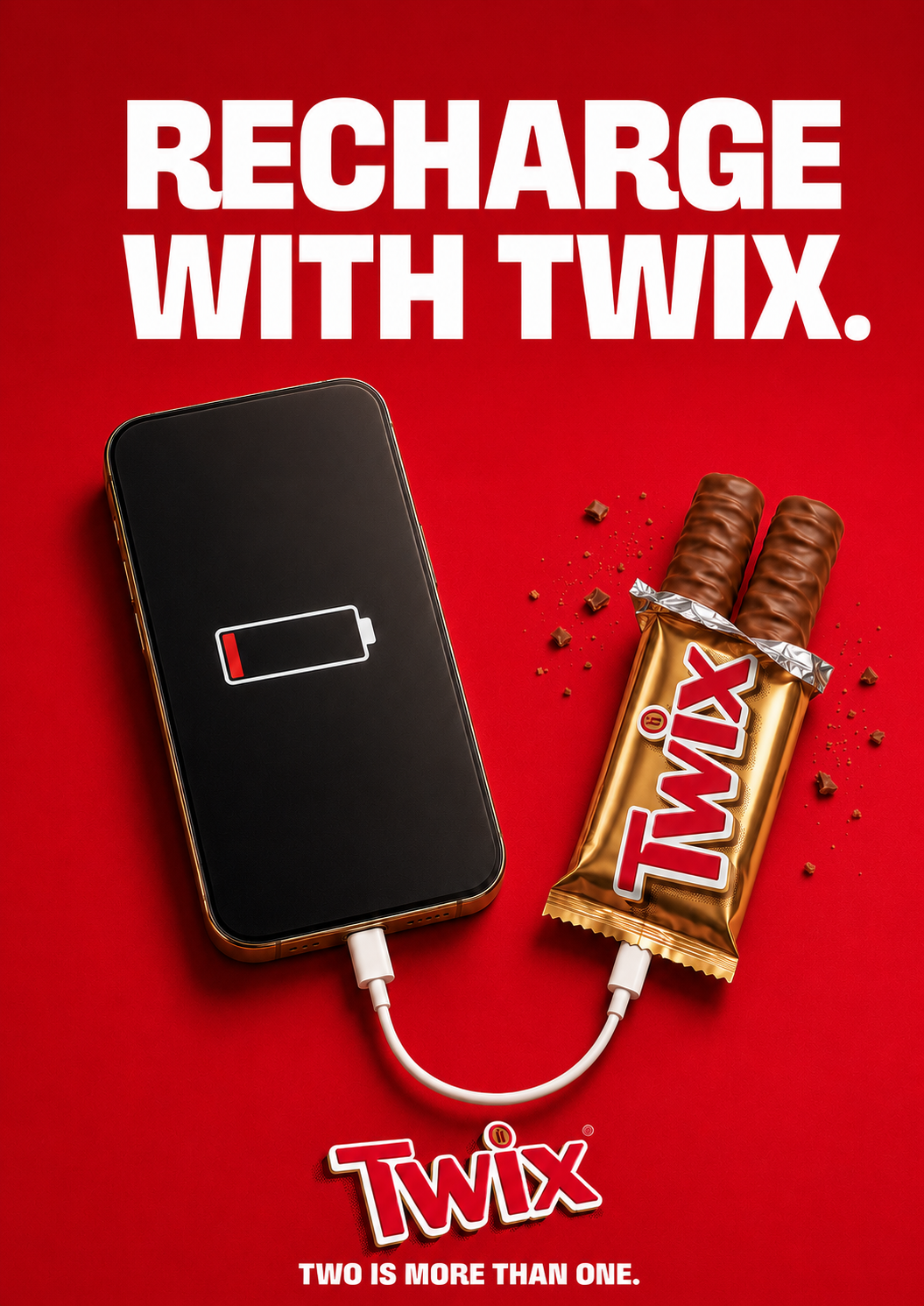 Recharge with Twix. — Twix red