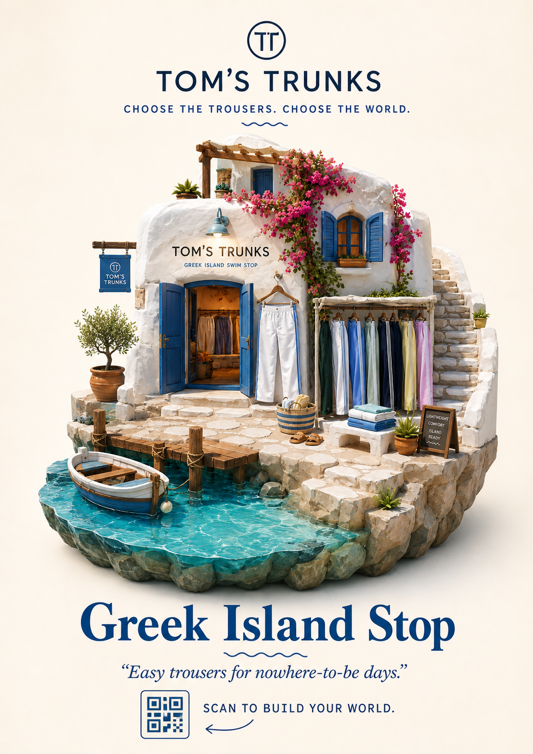 Greek Island Stop — easy trousers for nowhere-to-be days