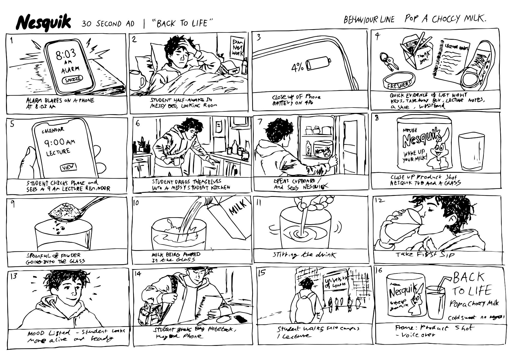 Storyboard — Back To Life, 30-second film
