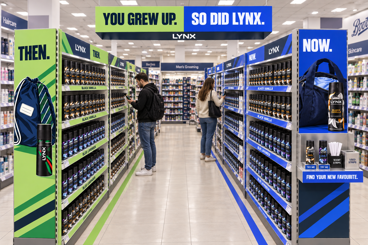 Aisle takeover — Then / Now gondola ends