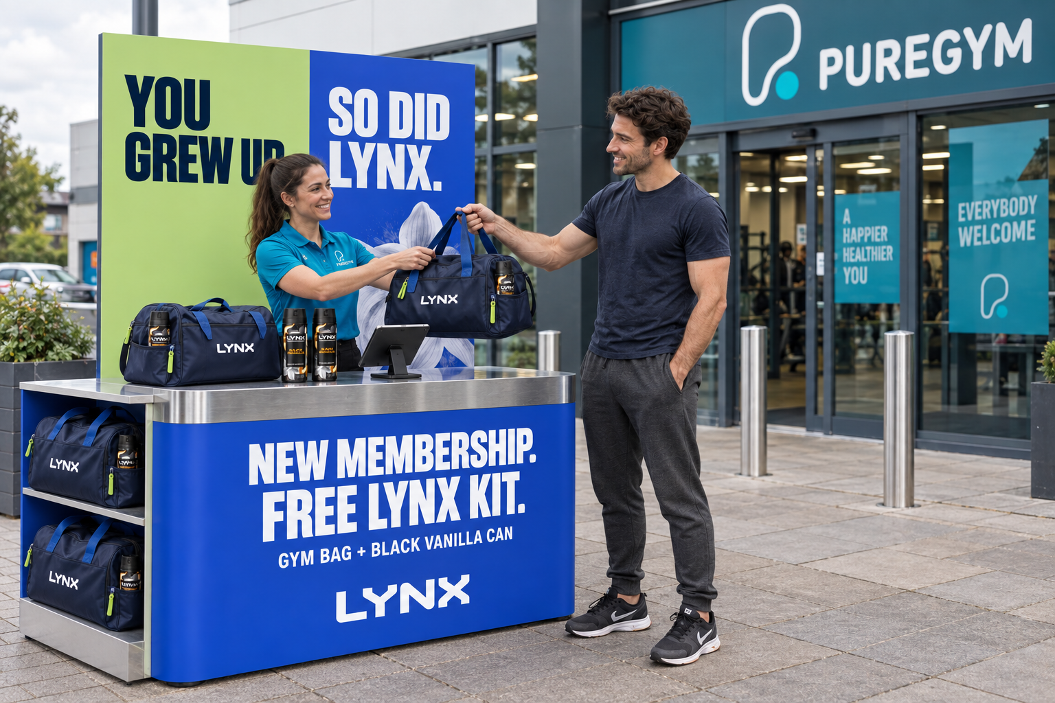 New membership, free Lynx kit — the sign-up stand
