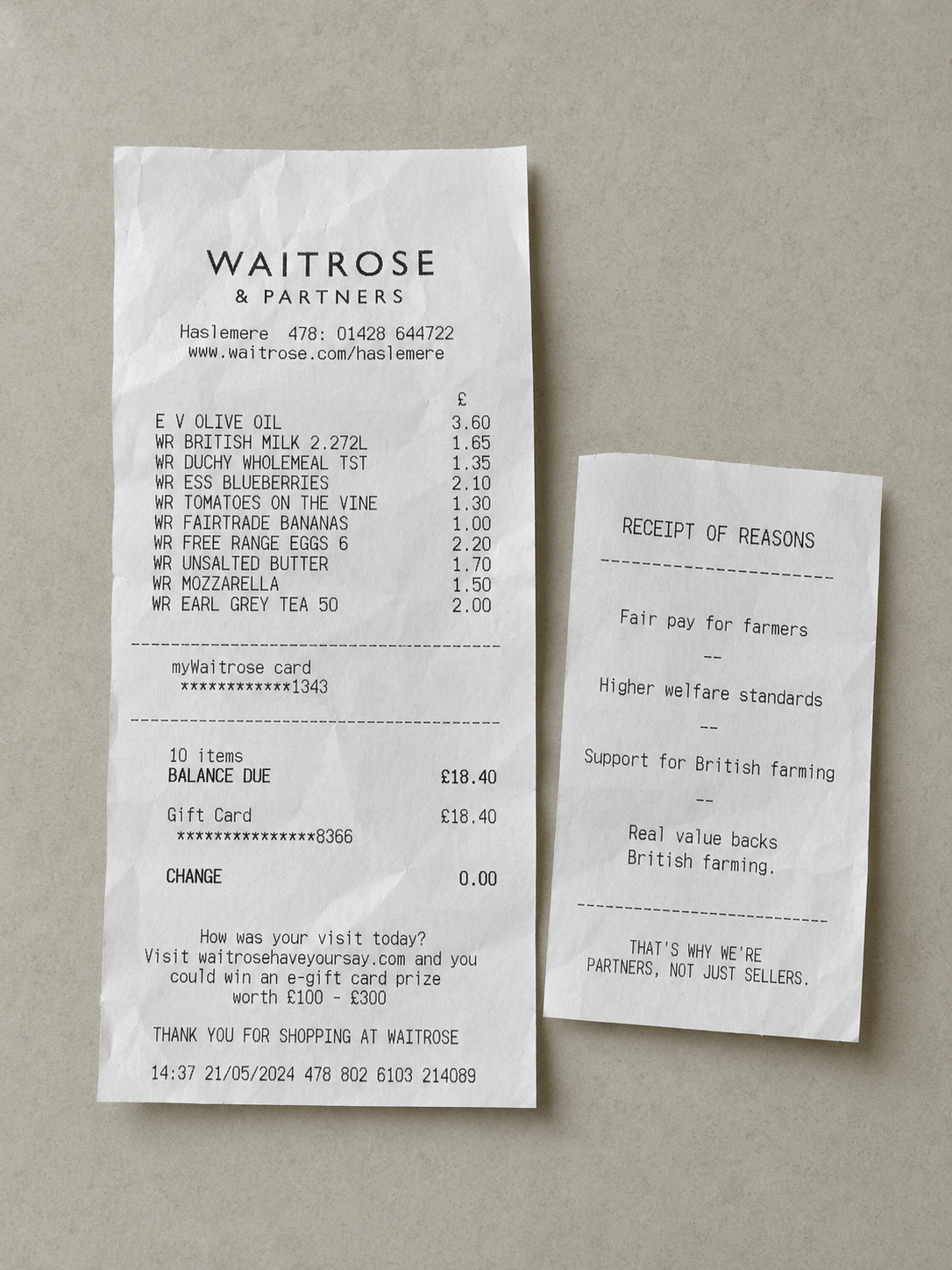 Receipt of Reasons — 1