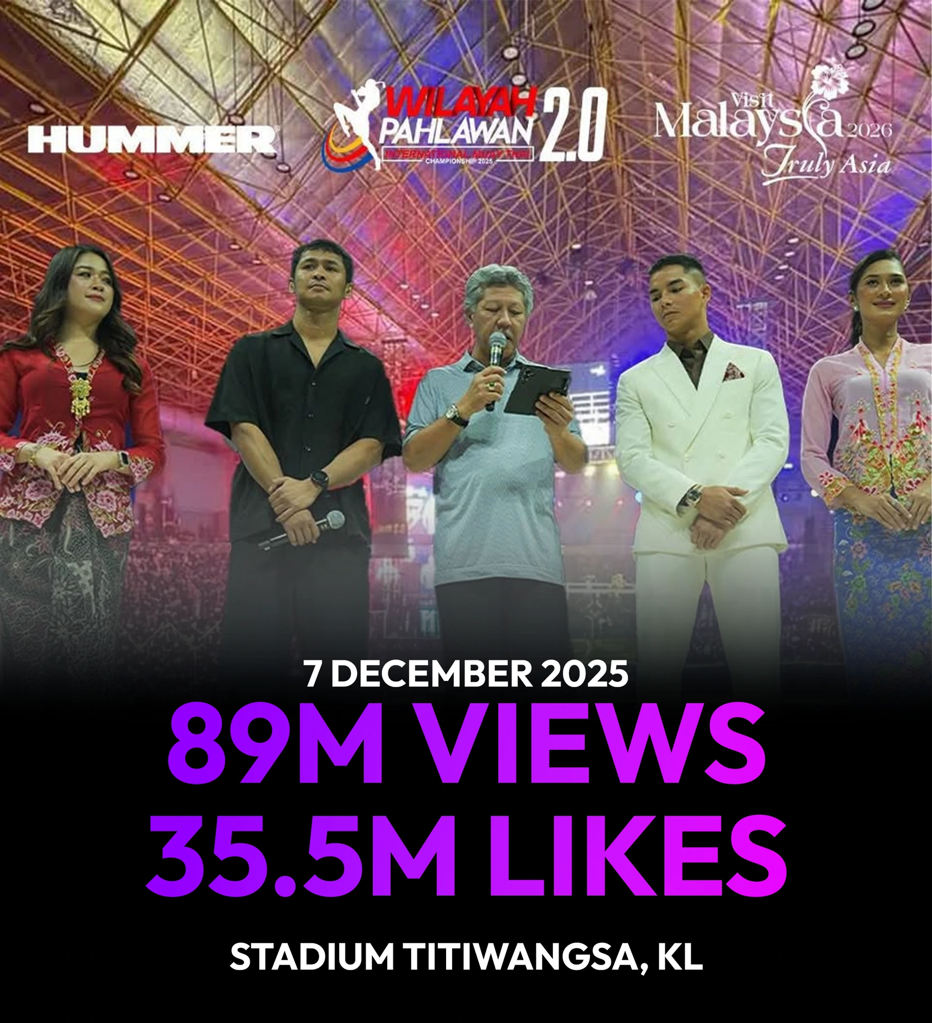 Wilayah Pahlawan 2.0 — 7 December 2025, Stadium Titiwangsa, KL — 89M views, 35.5M likes