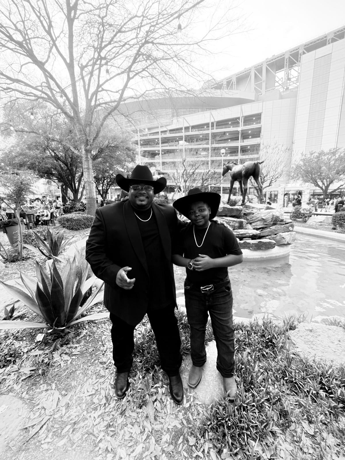 Carl D. Cheatham with his son