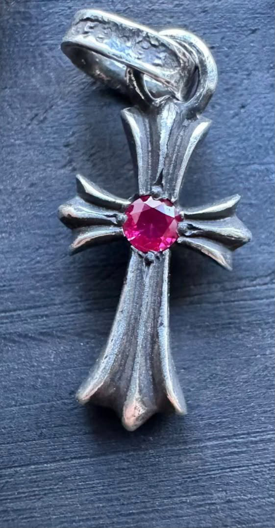 CH Cross Pendant — Ruby