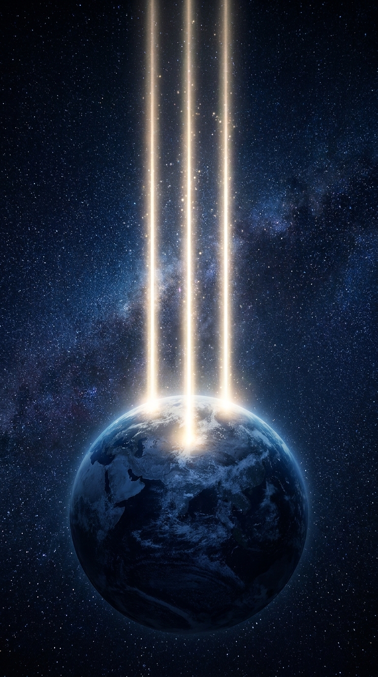 Terre vue depuis l'espace, symbole cosmique du langage de lumière — Foundation of Light