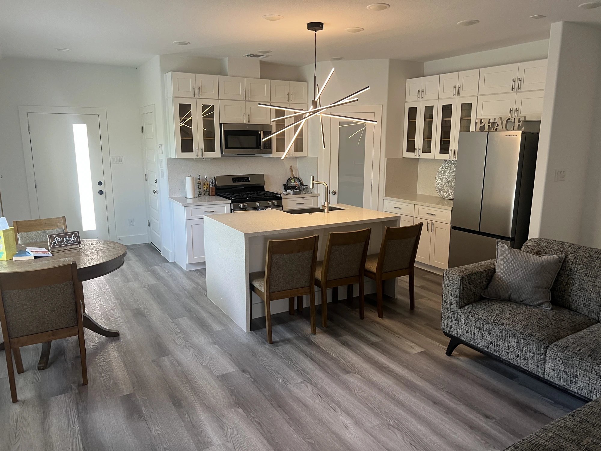 Open living room and kitchen