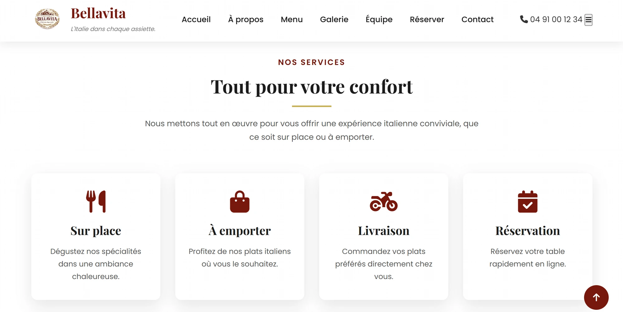 Site vitrine — Nos services