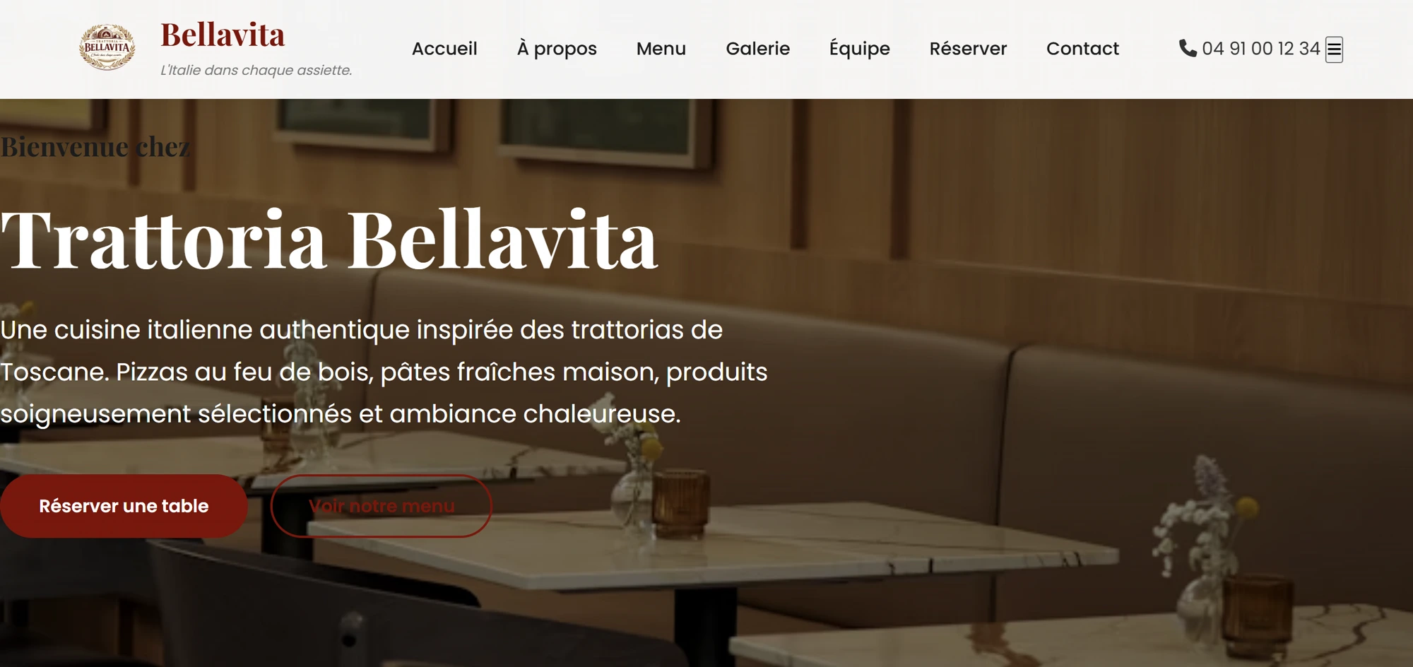 Site vitrine — Accueil